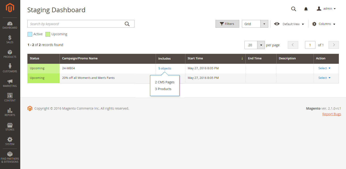 Content Staging Dashboard